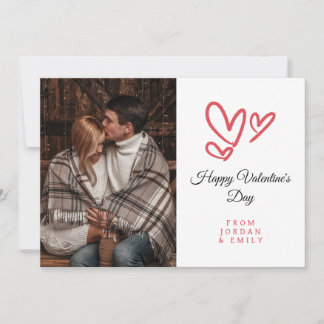 Elegant Heart Happy Valentine's Day Photo Holiday Card
