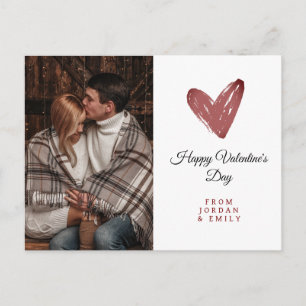 Elegant Heart Happy Valentine's Day Photo Holiday Postcard