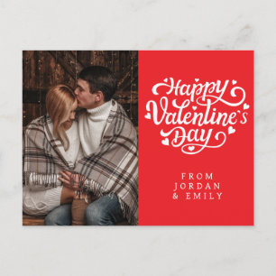 Elegant Heart Happy Valentine's Day Photo Holiday Postcard