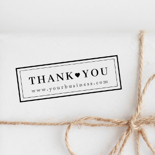 Elegant Heart Icon Small Business Thank You Self-inking Stamp