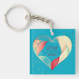 Elegant Heart Love Quote Art – Keychain