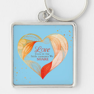 Elegant Heart Love Quote Art – Keychain