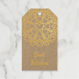 Elegant Heart Mandala Wedding Gift Tags