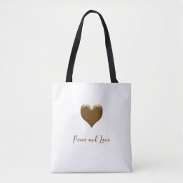 Elegant Heart of Gold, Customized Message Tote Bag