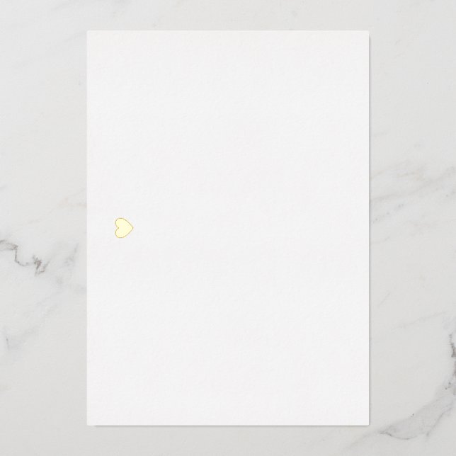 Elegant Heart Real Gold Foil Stationery Note Card (Front)