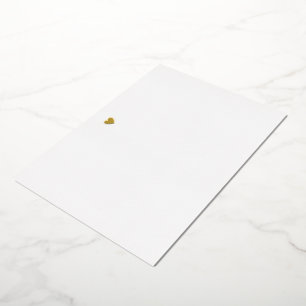 Elegant Heart Real Gold Foil Stationery Note Card