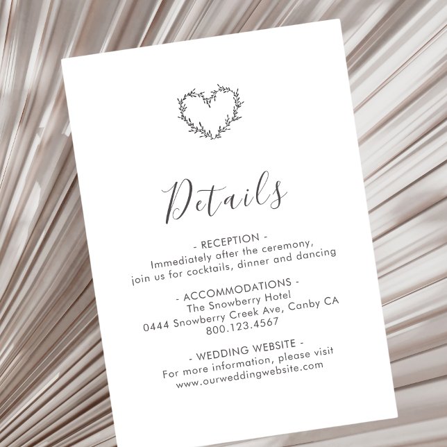 Elegant Heart Script Wedding Enclosure Card (Creator Uploaded)