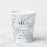 Elegant Heart Script Winter Wedding Paper Cups<br><div class="desc">This elegant heart script winter wedding design can be personalized with your celebration details set in chic typography. Designed by Thisisnotme©</div>