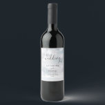 Elegant Heart Script Winter Wedding Wine Label<br><div class="desc">This elegant winter wedding design can be personalized with your celebration details set in chic typography. Designed by Thisisnotme©</div>