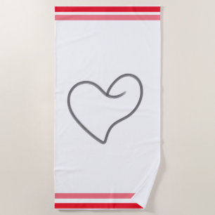 Elegant Heart Shape Design Beach Towel