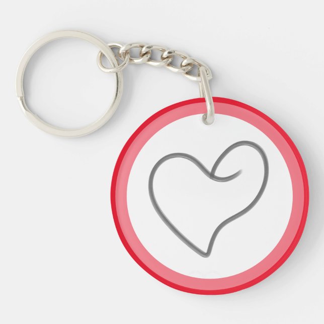 Elegant Heart Shape Design Keychain (Front)