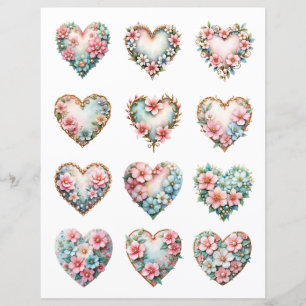 Elegant Heart Shape Scrapbook Embellishments
