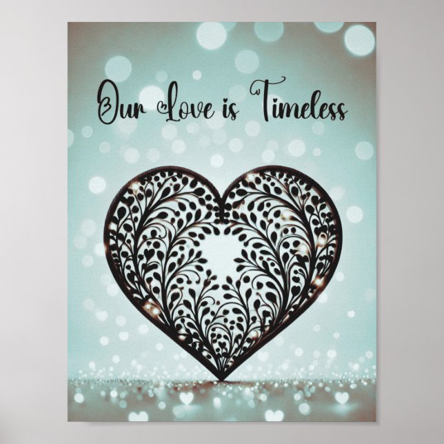 Elegant Heart Silhouette Poster (Front)