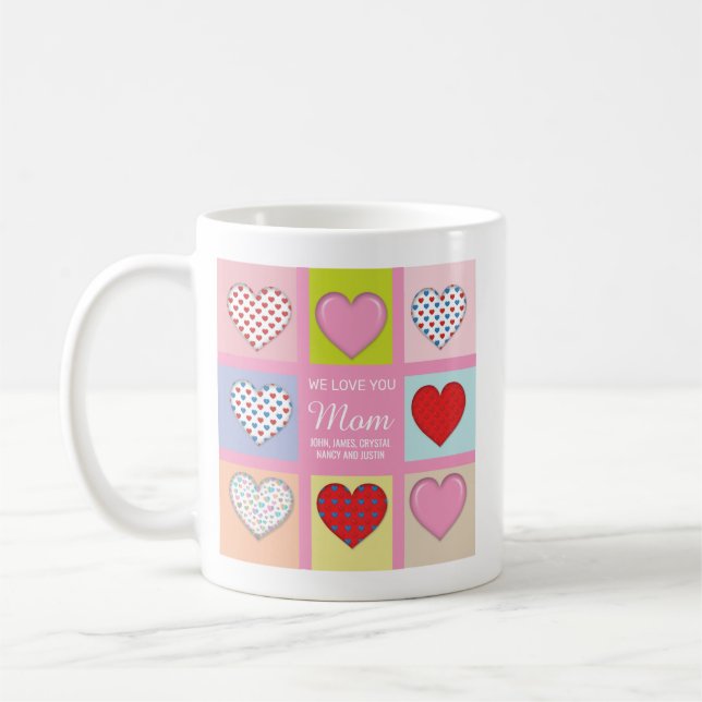 Elegant Heartful Mother’s Day Design Coffee Mug (Left)