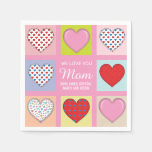 Elegant Heartful Mother’s Day Design Napkin