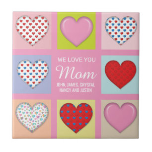 Elegant Heartful Mother’s Day Design Tile