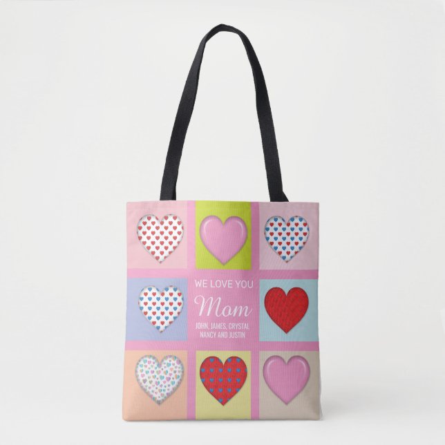 Elegant Heartful Mother’s Day Design Tote Bag (Front)