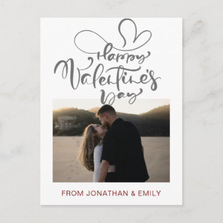 Elegant Hearts Happy Valentine's Day 1 Photo Holiday Postcard