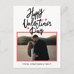 Elegant Hearts Happy Valentine's Day 1 Photo Holiday Postcard