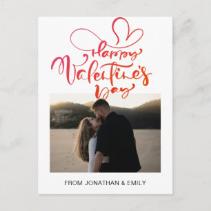 Elegant Hearts Happy Valentine's Day 1 Photo Holiday Postcard