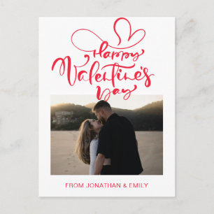 Elegant Hearts Happy Valentine's Day 1 Photo Holiday Postcard