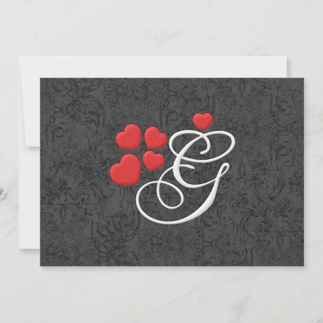 Elegant hearts letter G (Front)