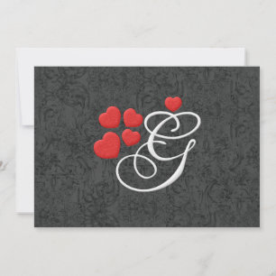Elegant hearts letter G