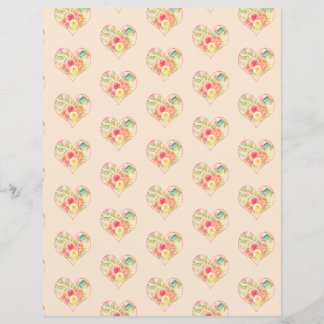 Elegant Hearts on Pink Scrapbook Paper