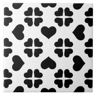 Elegant Hearts Pattern CUSTOM BACKGROUND COLOR Tile