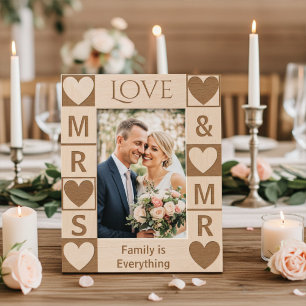 Elegant Hearts, Personalized Newlyweds and Family Etched Frames