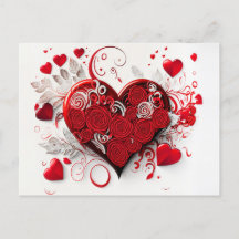 Elegant Hearts Postcard