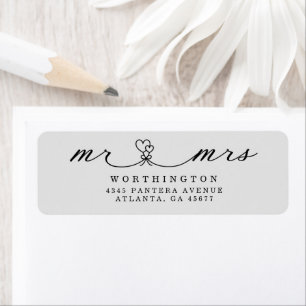 Elegant Hearts Script Mr & Mrs Wedding Return 