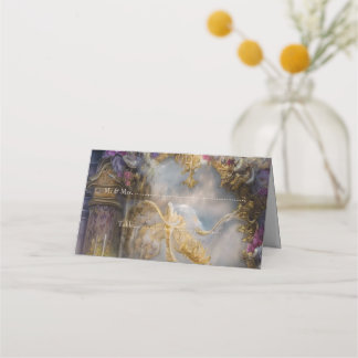 Elegant Heavenly Gold Gate, Gold Text Place Card
