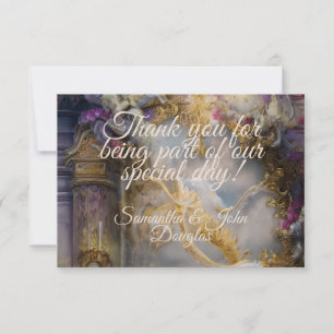 Elegant Heavenly Gold Gate, Gold Text Thank You Card