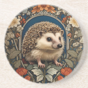 Elegant Hedgehog William Morris Inspired Coaster