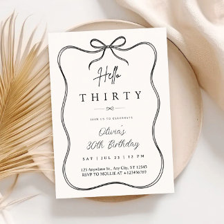 Elegant Hello Any Age Birthday Party Invitation