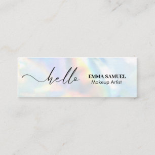 Elegant Hello Minimal Calligraphy  Mini Business Card