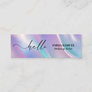 Elegant Hello Minimal Calligraphy  Mini Business Card