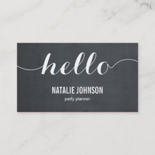 Élégant Hello Modern Carte de visite - Chalkboard