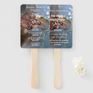 Elegant Henna Indian Wedding Program Hand Fan