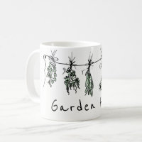Elegant herb garden line drawing