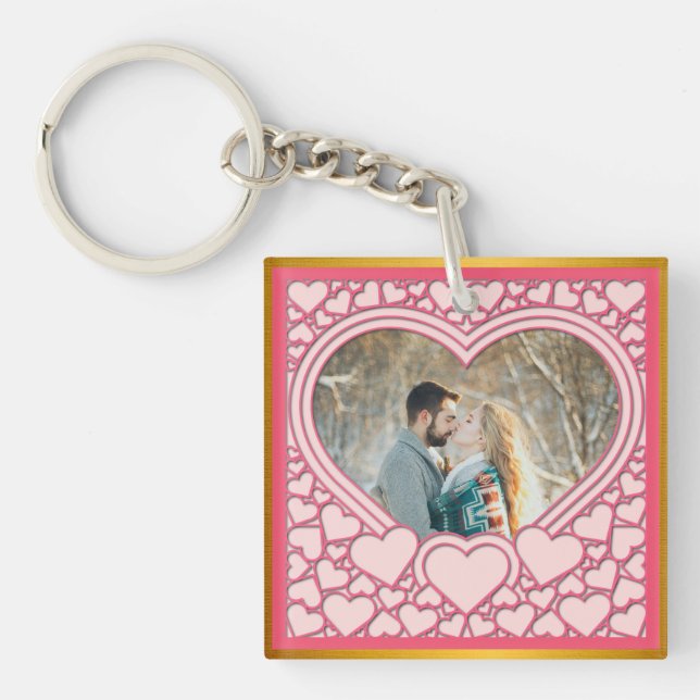 Élégant Heureuse Sainte-Valentin de coeur rose élé (Devant)