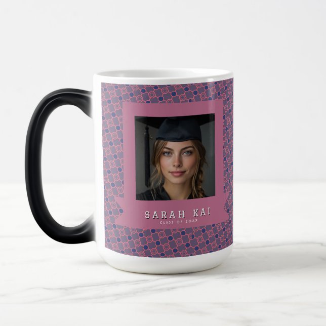 Elegant Hex Pattern Commencement Exercise Magic Mug (Left)