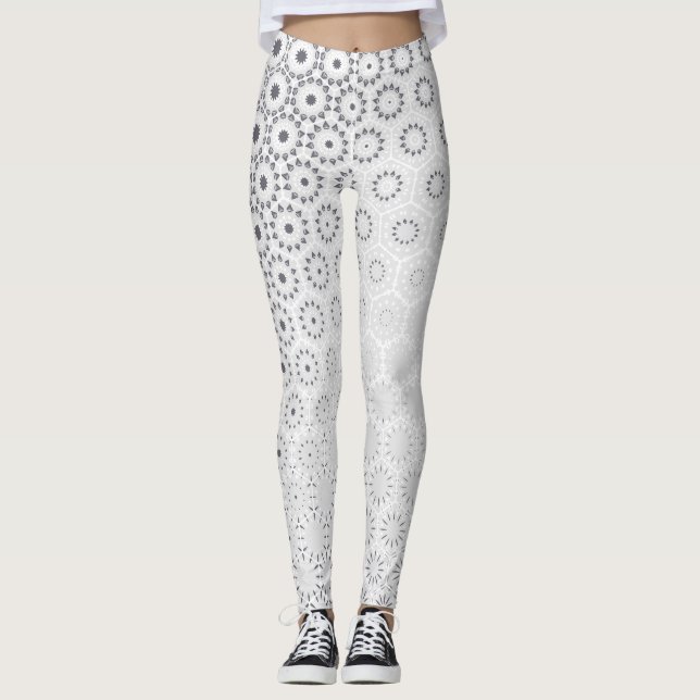 Elegant Hexagon Starburst Pattern – Leggings (Front)