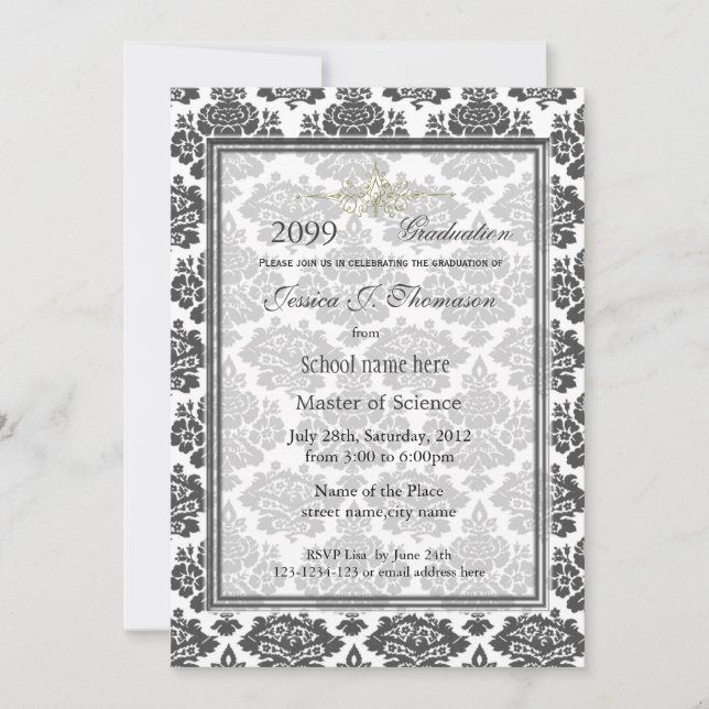 Elegant high achievement graduation announcement (Front)