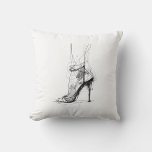 Elegant High Heel Foot - Feminine Style Throw Pillow