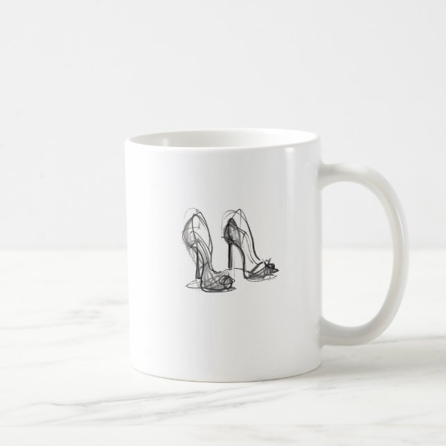 Elegant High Heels Sketch Coffee Mug (Right)