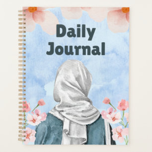 Elegant Hijab Watercolor "Daily Journal" Planner