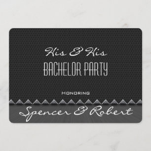 Elegant "His & His" Bachelor Party Invitation