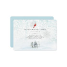 Elégant hiver Pins Aquarelle Invitations d'anniver